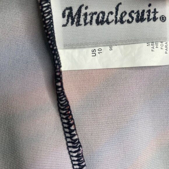 Miraclesuit Swim Tankini Size 10 Multicolor Striped adjustable Straps Built-In B - Picture 2 of 7